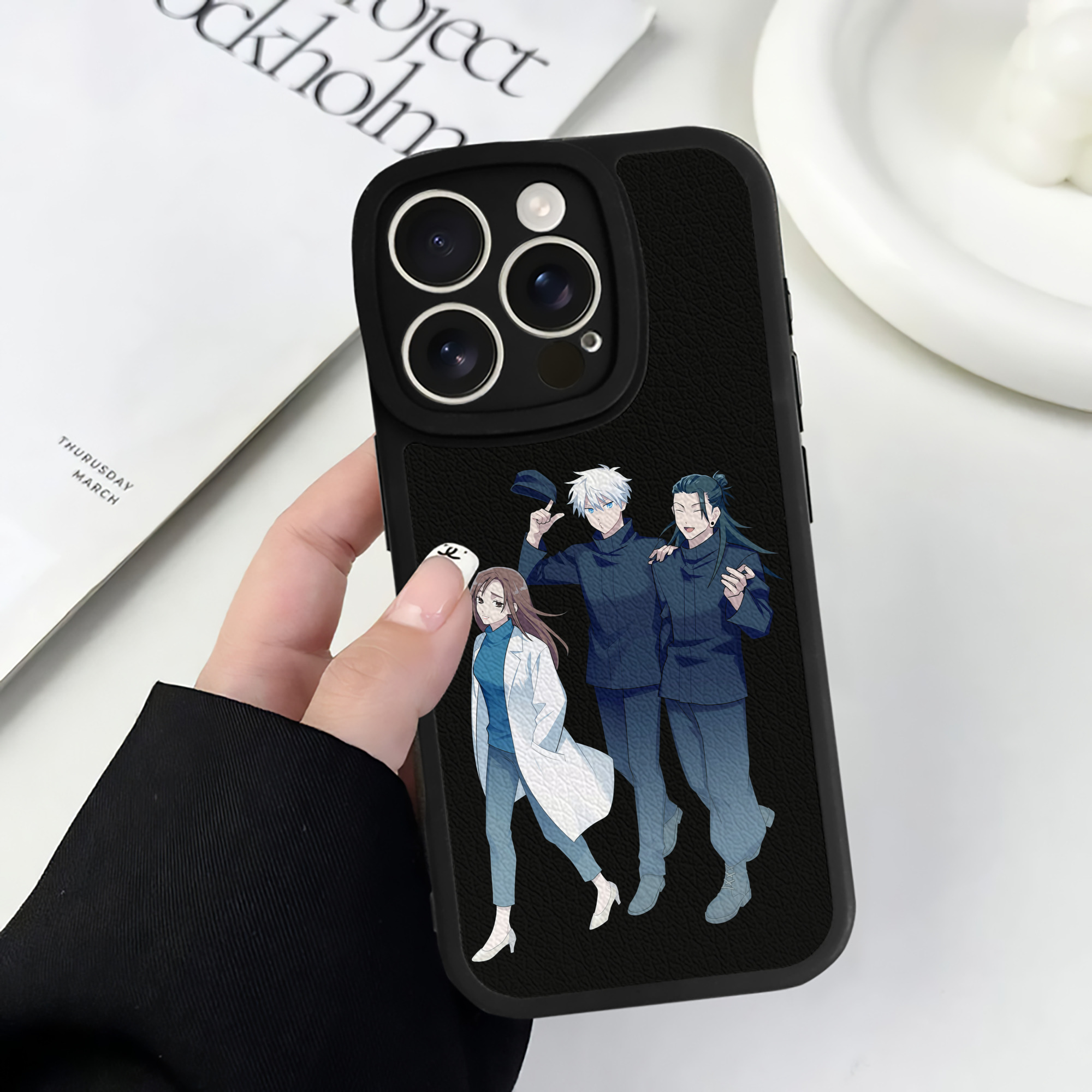 （画像用） 呪術廻戦 Jujutsu Kaisen 【iPhone 16シリーズ対応】シリコンスマホケース（レザー調） 材質：シリコン